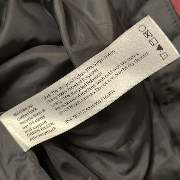 Eileen Fisher M Elegant Black Car Coat Outerwear puffer thigh length commuter - Picture 9 of 10